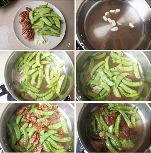 荷兰豆炒腊肠的做法图文步骤