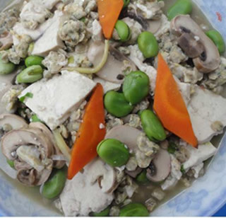 蚬肉烧豆腐的做法 蚬肉烧豆腐的做法