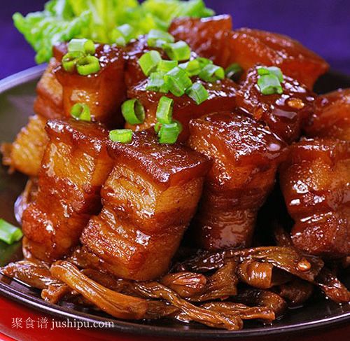 红烧肉烧干豆角的做法 jushipu.com