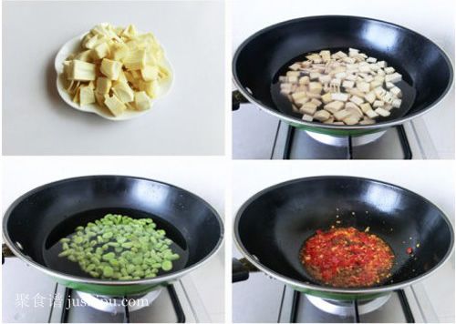 剁椒蚕豆春笋的做法 jushipu.com