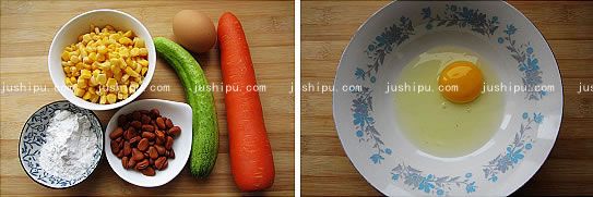 松仁黄金玉米烙的做法 jushipu.com