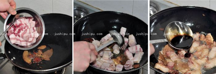 焦糖八宝红烧肉的做法 jushipu.com