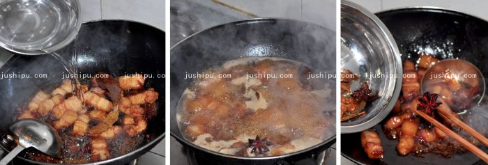 焦糖八宝红烧肉的做法 jushipu.com