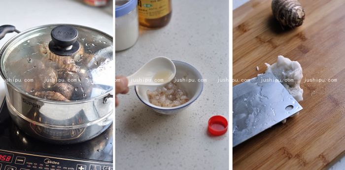 芋泥虾仁饼的做法 jushipu.com