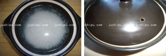 火腿煲仔饭的做法 jushipu.com