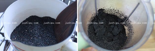 南瓜黑芝麻汤圆的做法 jushipu.com