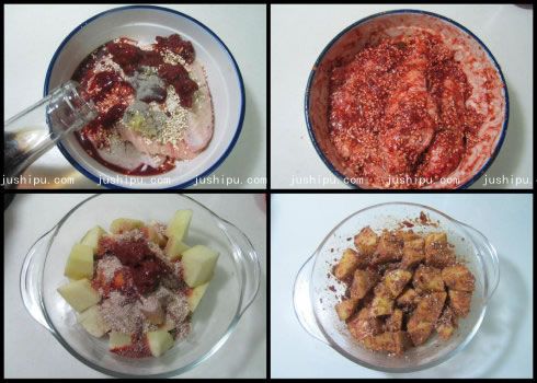 土豆蒸鸡翅的做法 jushipu.com