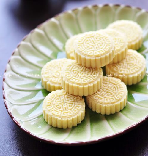 奶油绿豆糕的做法 jushipu.com