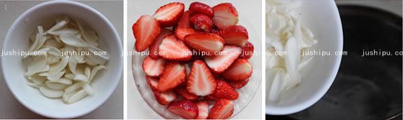 百合草莓的做法 jushipu.com