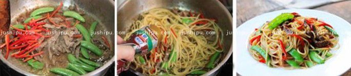 黑椒牛肉炒意粉的做法 jushipu.com