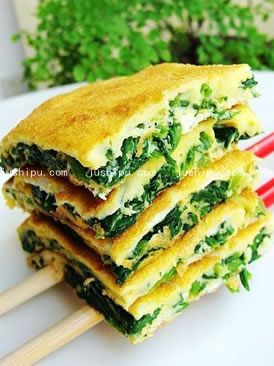 夹心菠菜蛋饼的做法 夹心菠菜蛋饼的做法