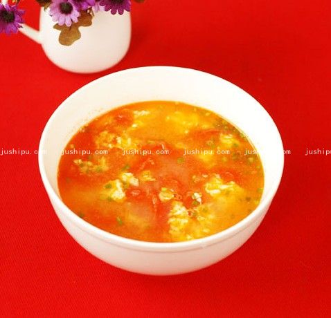 番茄蛋花汤的做法 jushipu.com