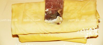 咸肉蒸百叶的做法 jushipu.com