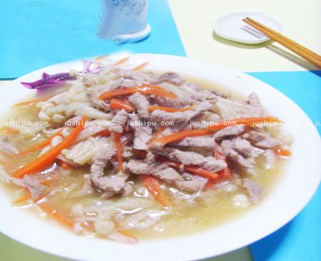 金针菇炒肉丝的做法的做法 jushipu.com