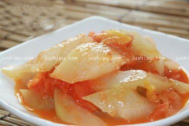 西红柿烧冬瓜的做法 jushipu.com