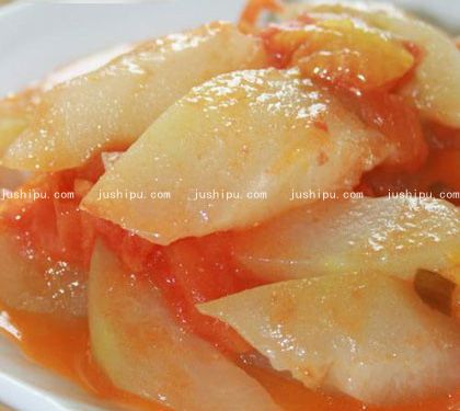 西红柿烧冬瓜的做法 jushipu.com
